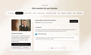Voorbeeld Customer Service in Copilot Scenario Library